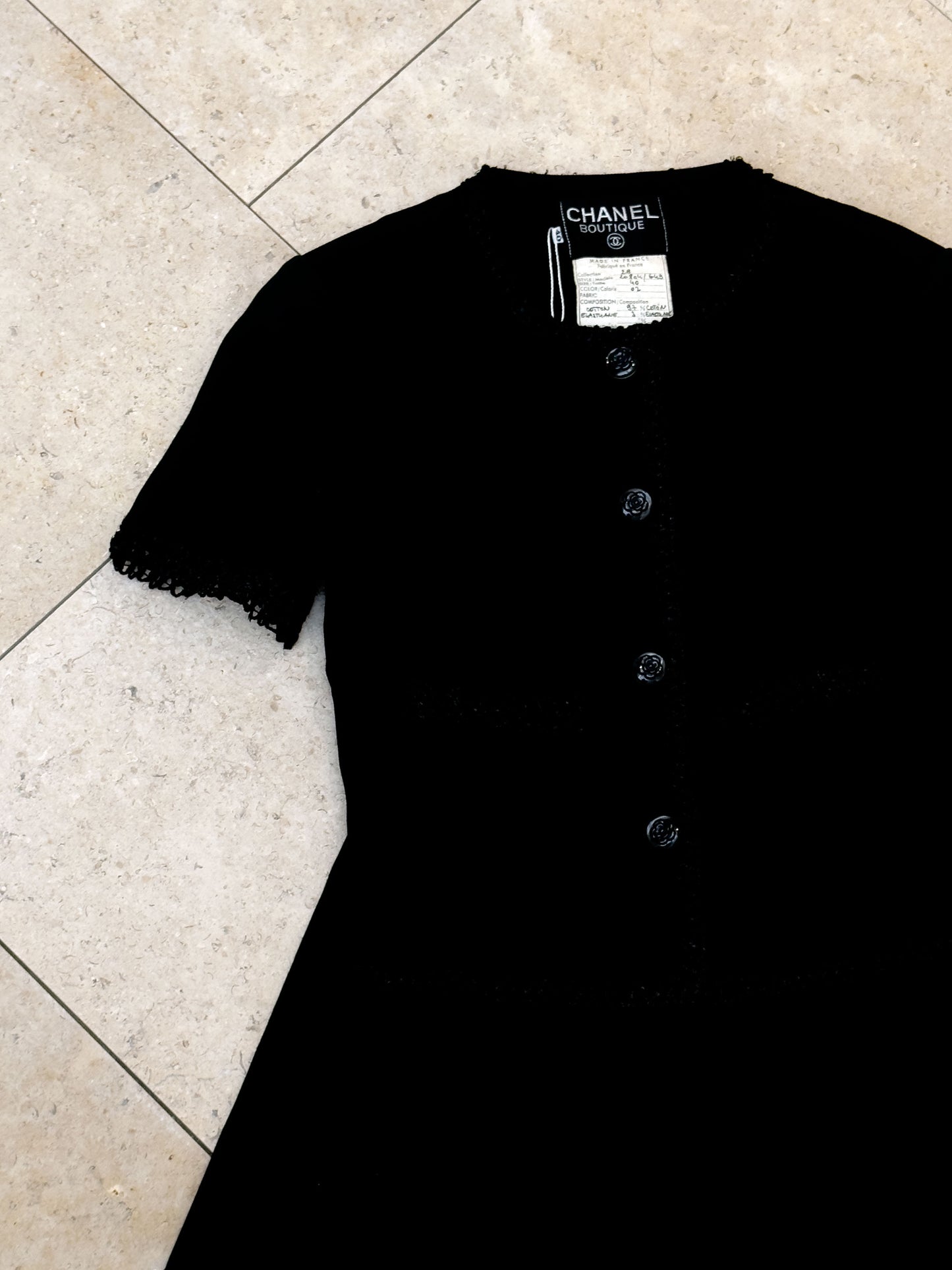 Chanel Black Camellia Set Size:38