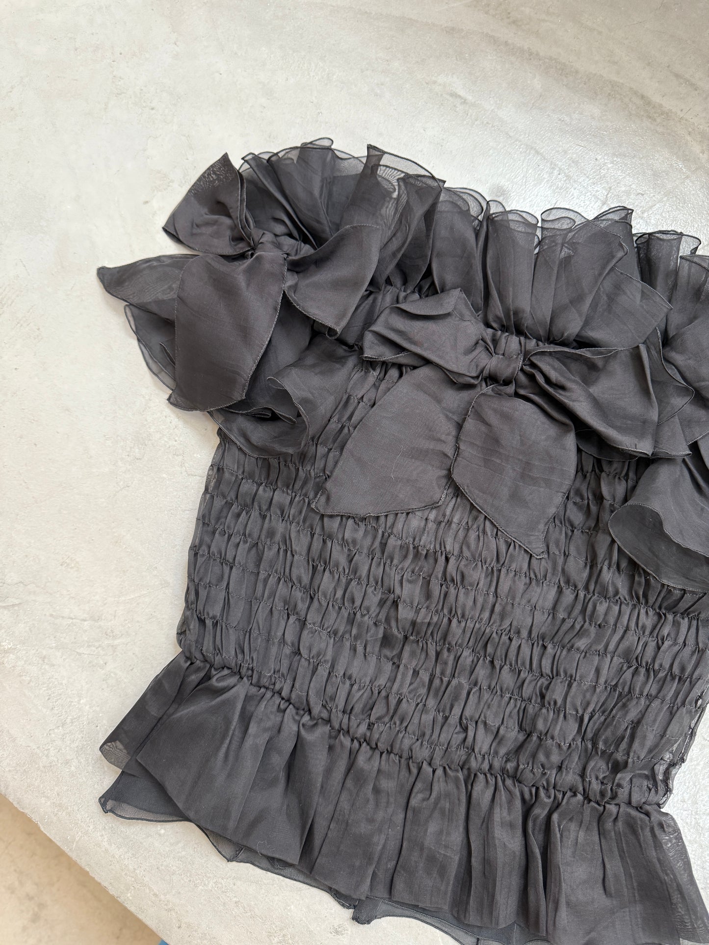 Chanel 1980s bow tie-up camisole top Size:38