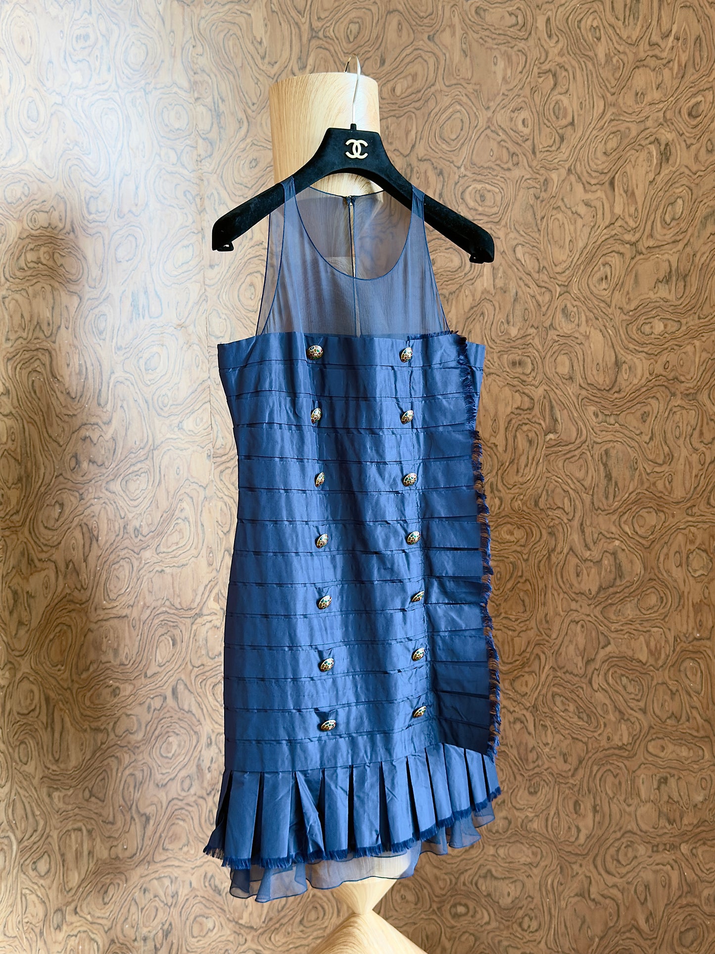 Chanel vacation style glass blue dress Size:38