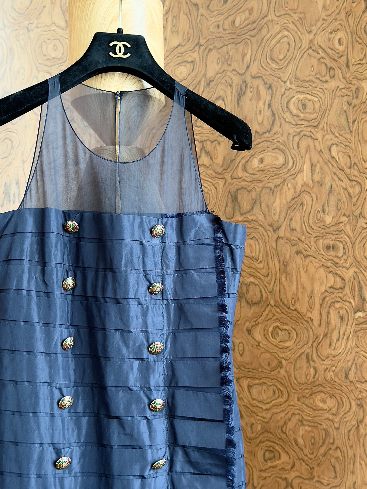 Chanel vacation style glass blue dress Size:38