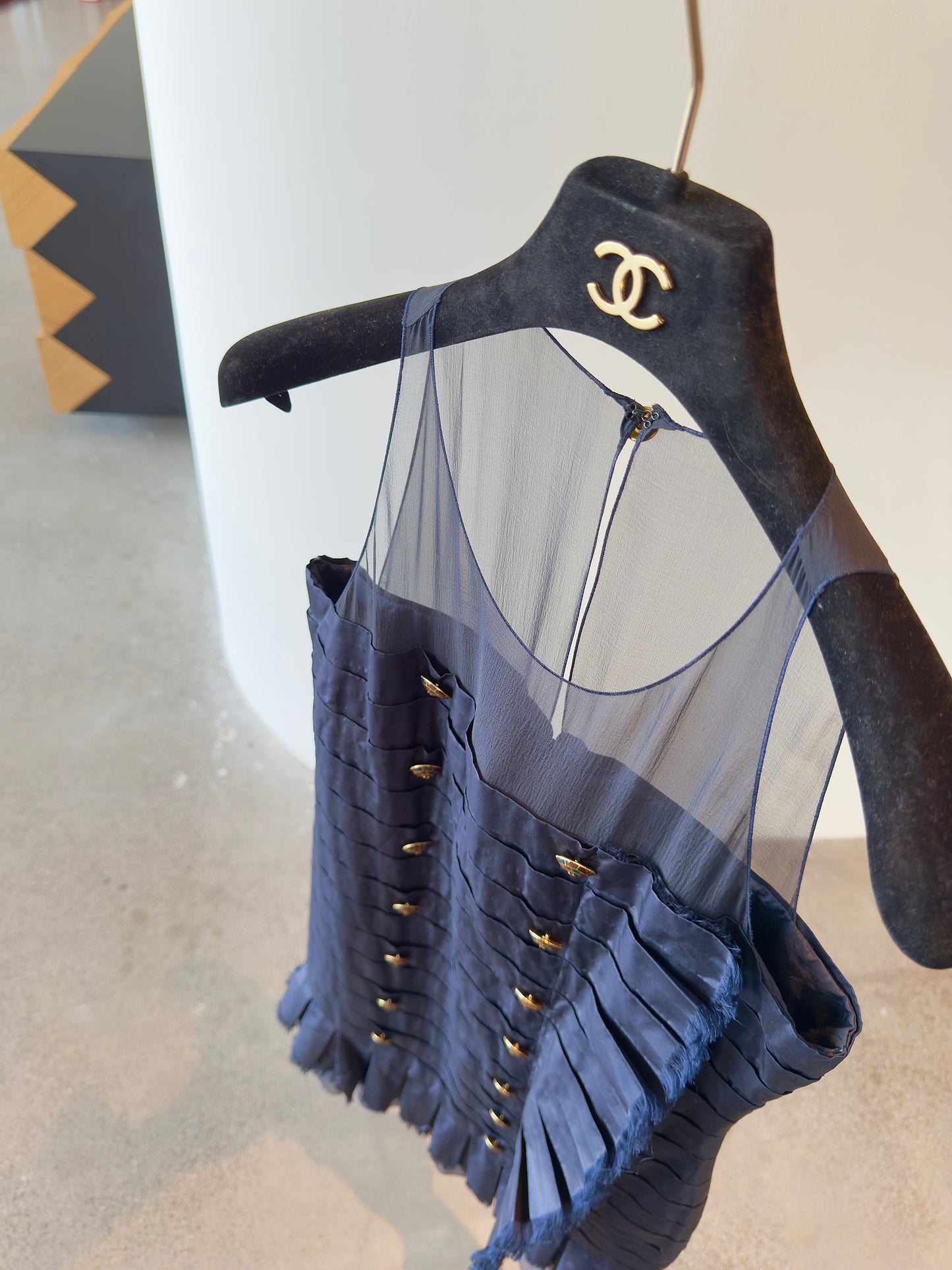 Chanel vacation style glass blue dress Size:38