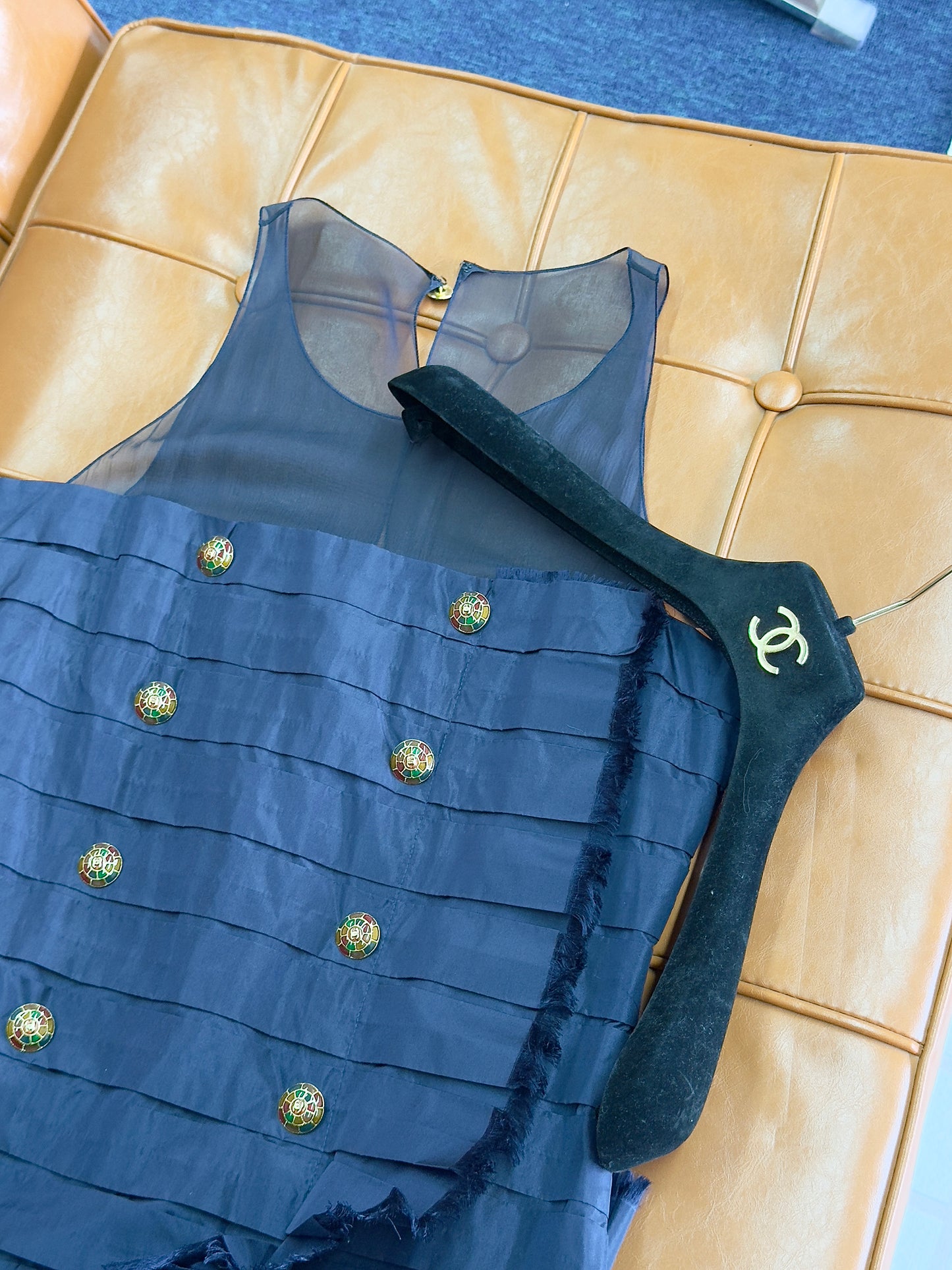 Chanel vacation style glass blue dress Size:38