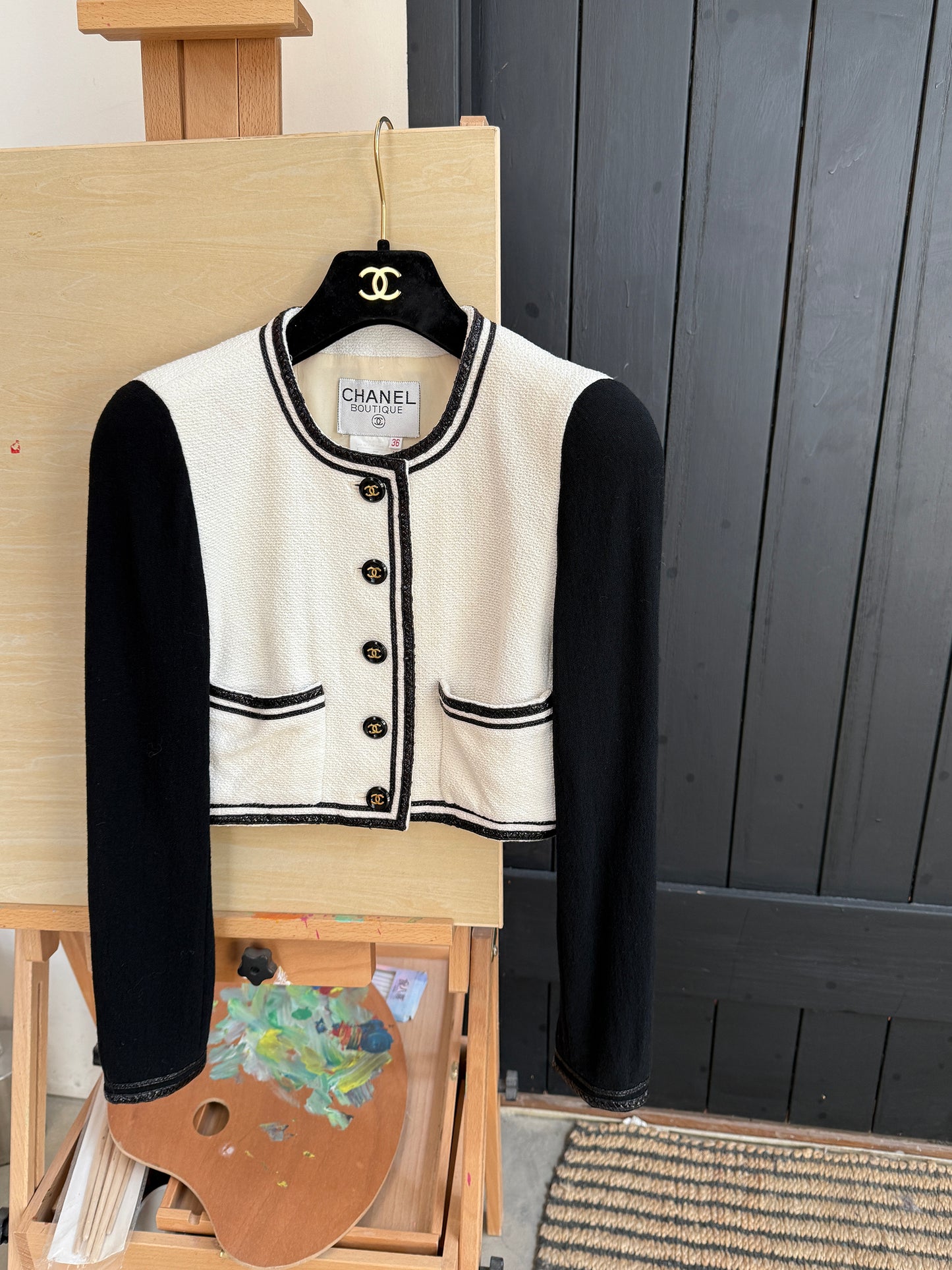 Chanel 1995 black and white panda jacket Size:34