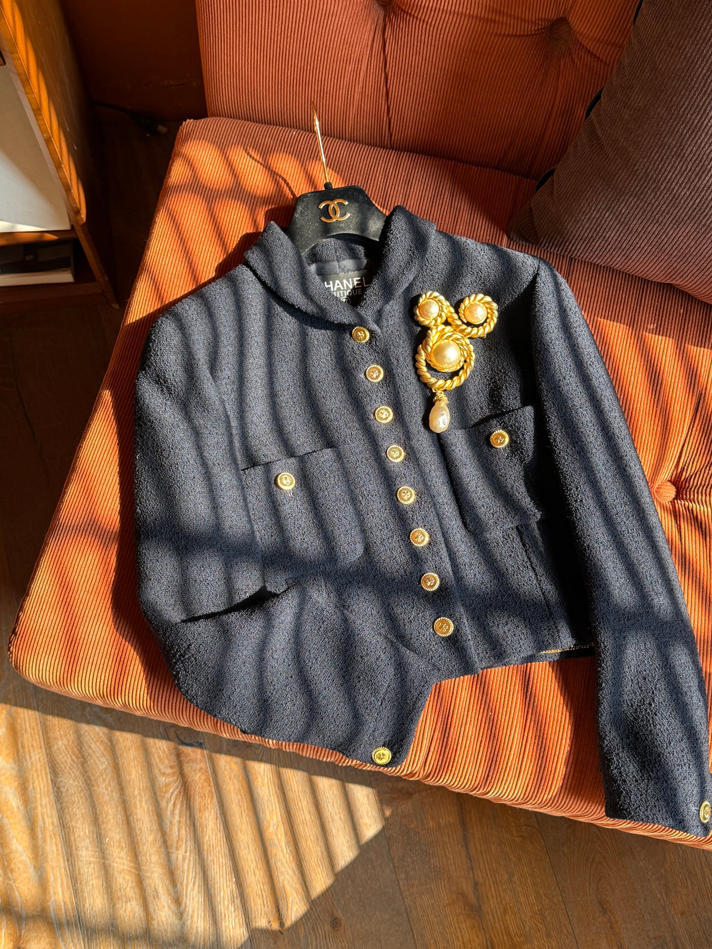 Chanel 1990s dark blue wool coat Size:36