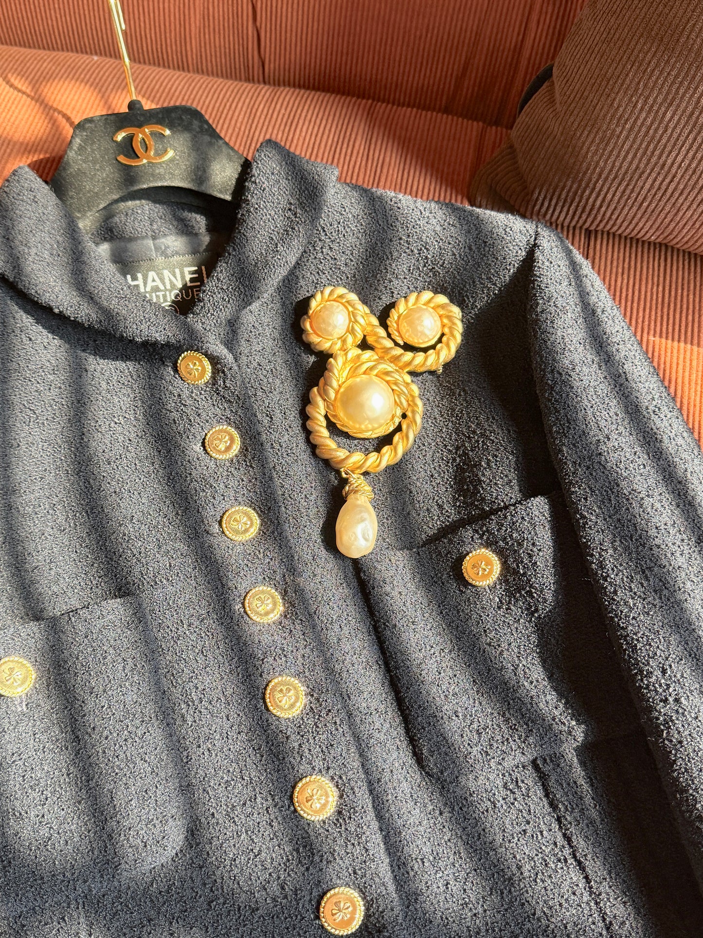 Chanel 1990s dark blue wool coat Size:36