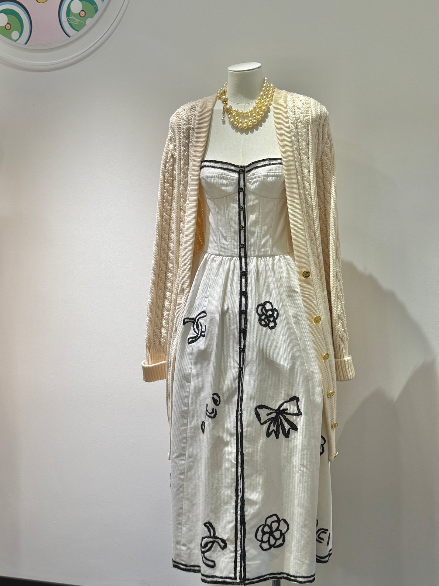 Chanel 1995 White strapless Dress Dress Size:36