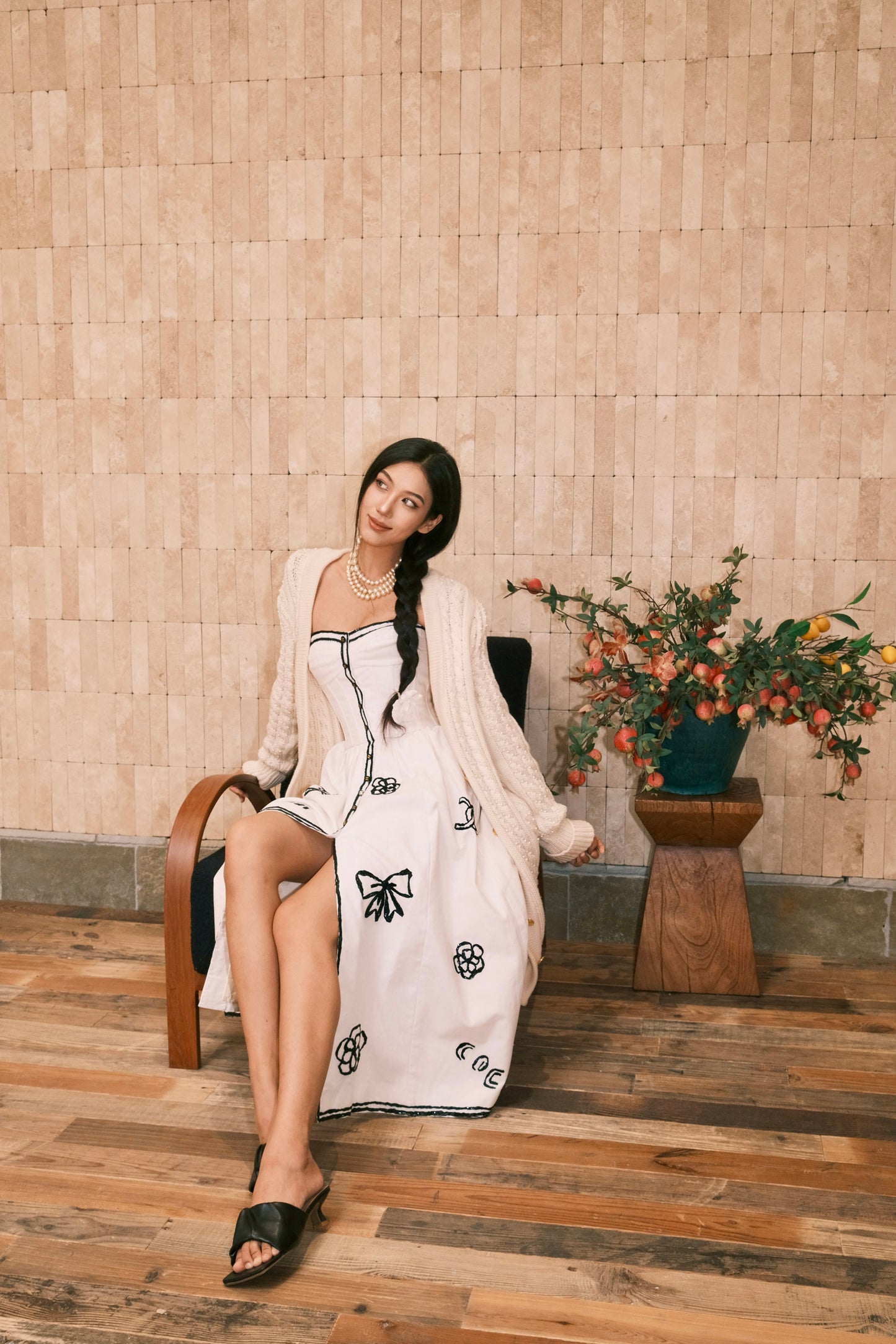 Chanel 1995 White strapless Dress Dress Size:36