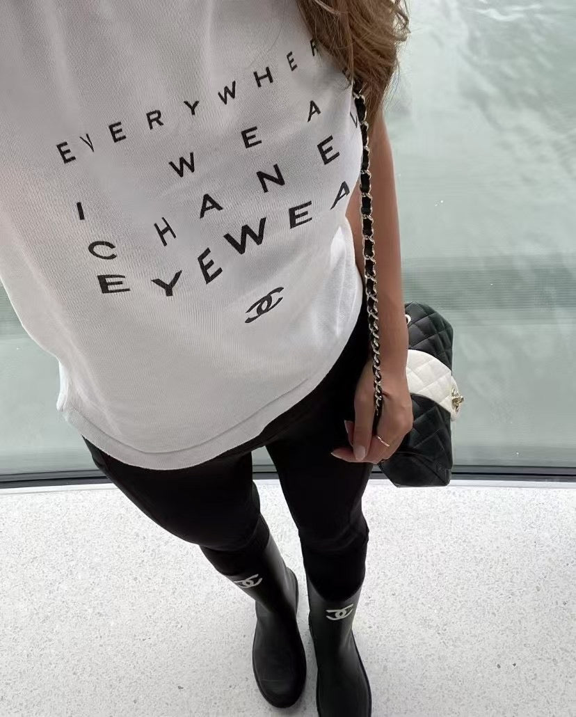 Chanel white knitted vest Size:38