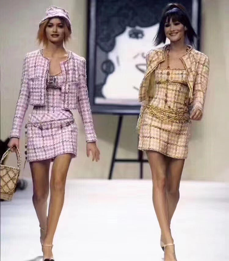 Chanel '95 vintage purple tweed suit Size:40