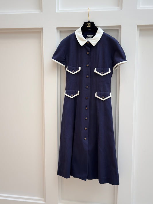 Chanel Navy style long dress Size:38