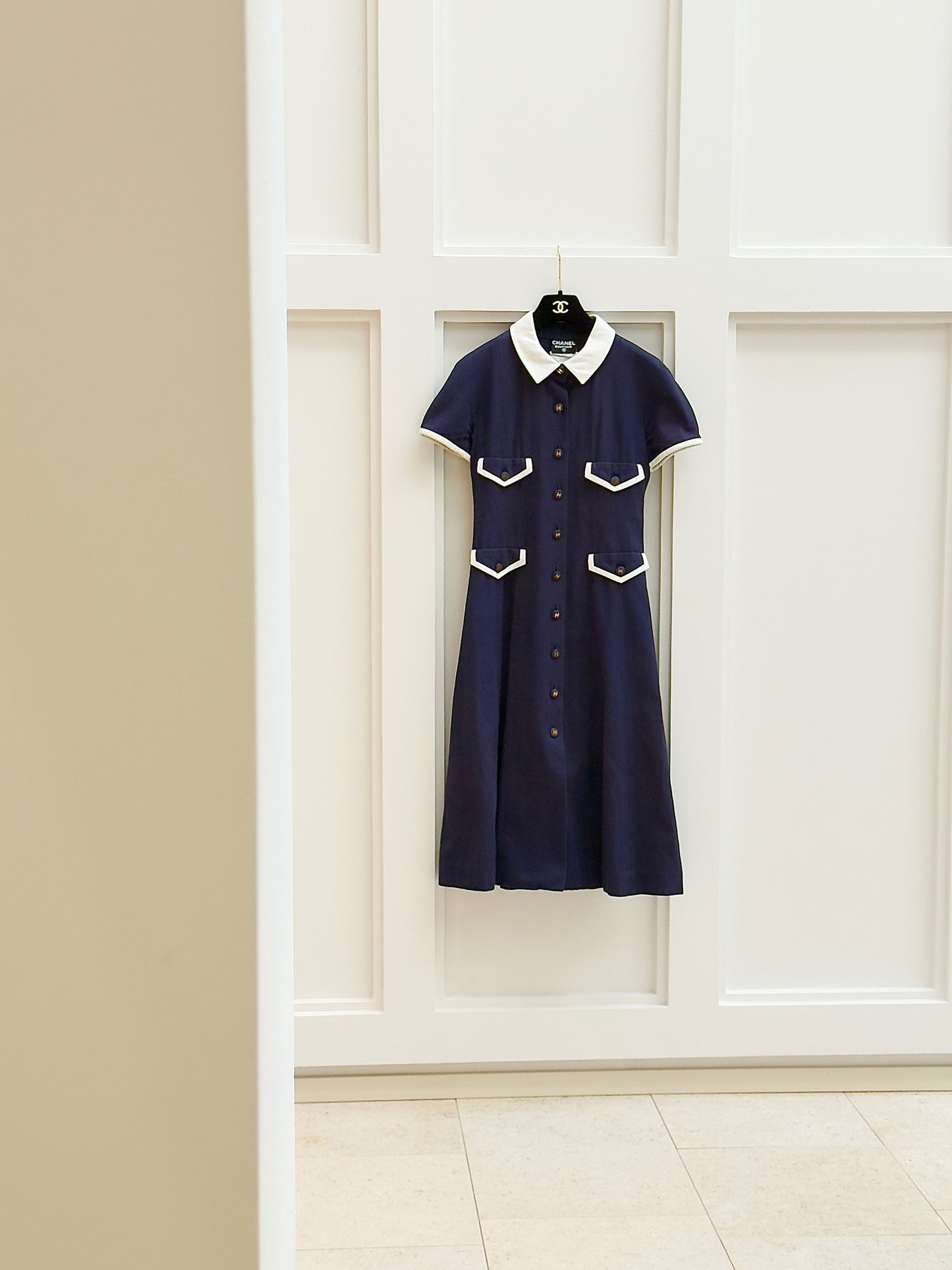 Chanel Navy style long dress Size:38