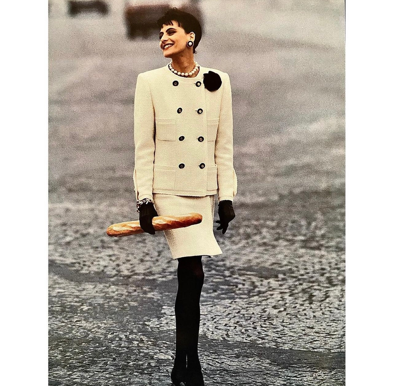 Chanel 80s fashion show off off off off white jacket Size: 36