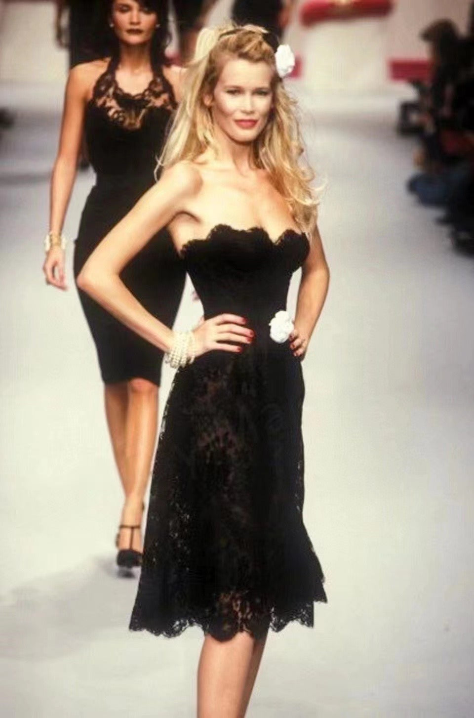 Chanel 1995 rare lace strapless dress dress size:36