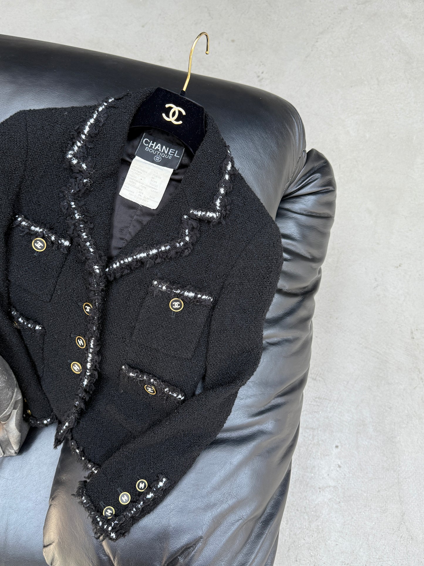 Chanel 1994 Classic Black Coat Size:38
