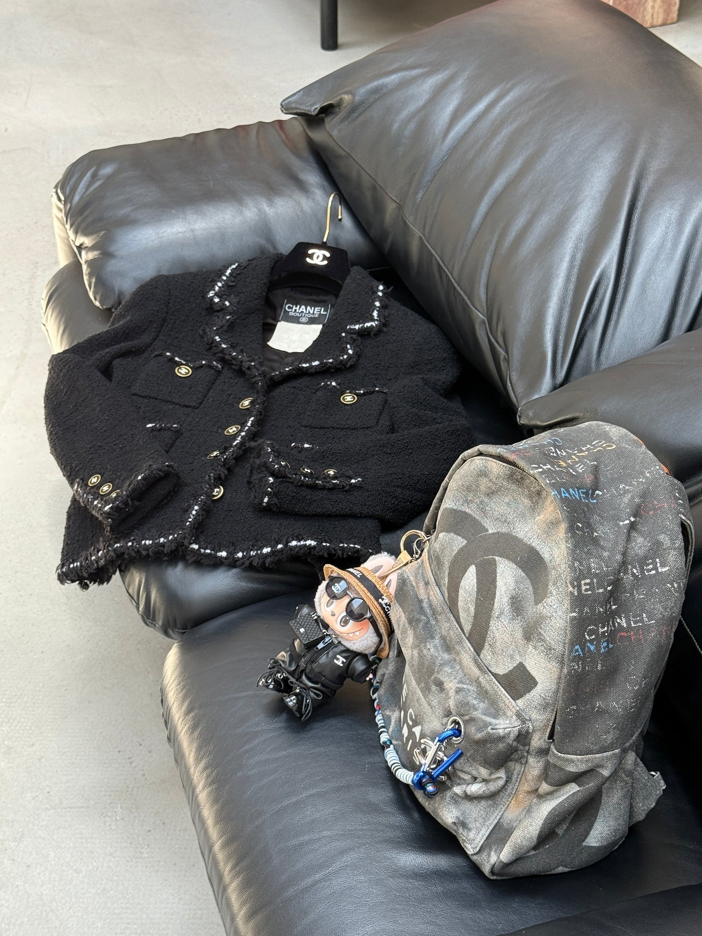 Chanel 1994 Classic Black Coat Size:38