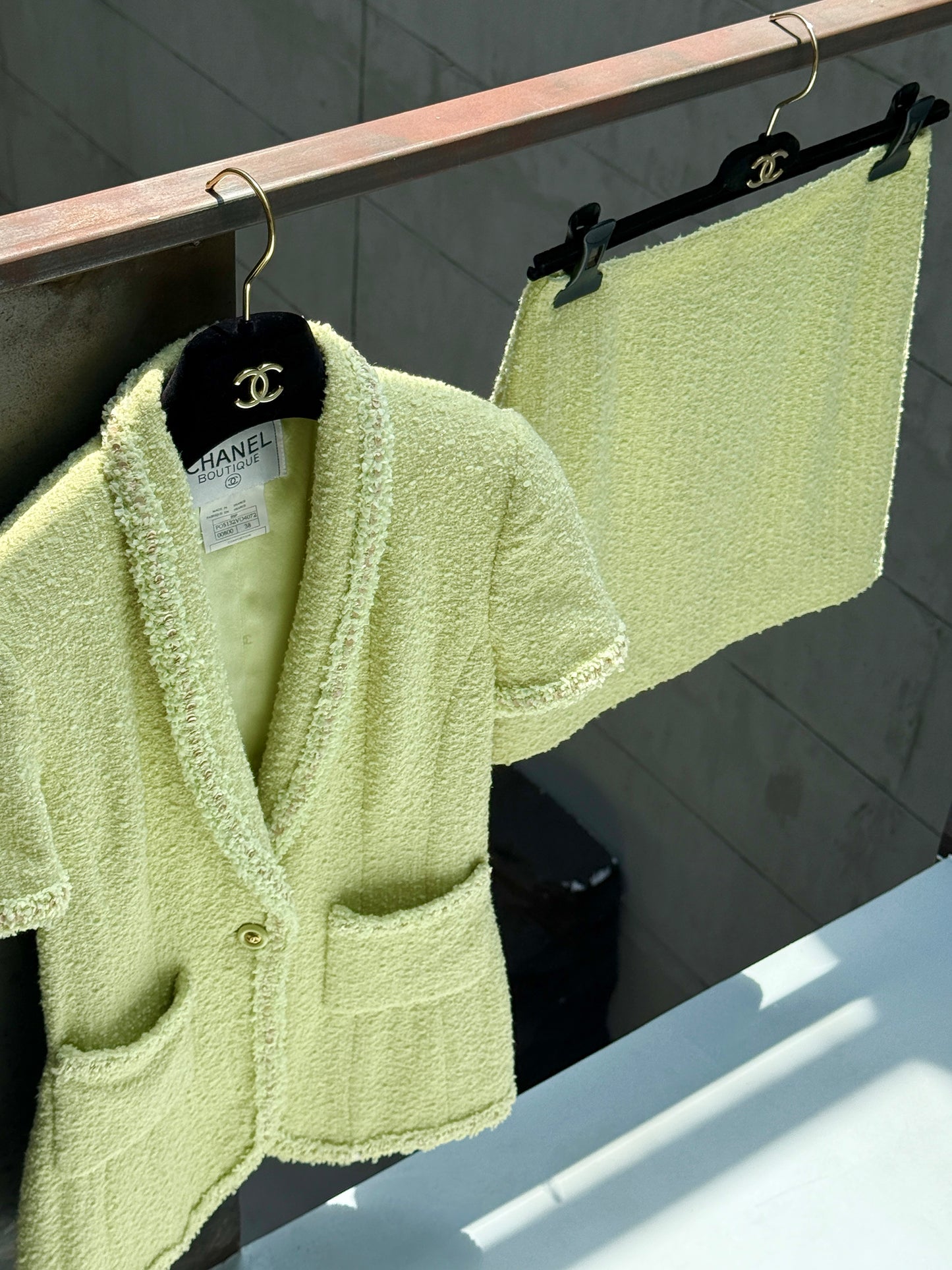 Chanel 1995 Green Short Sleeve Set Size:38