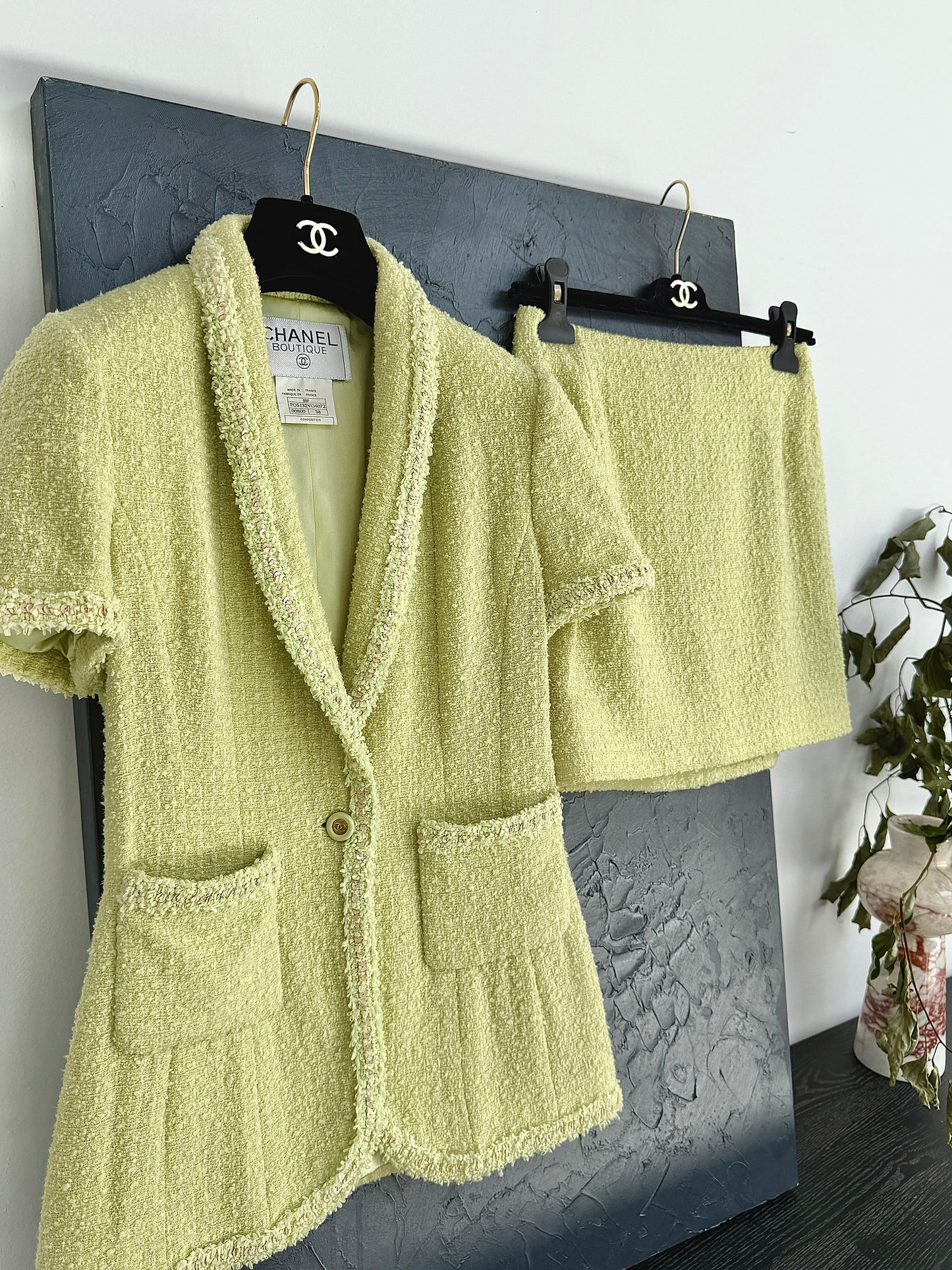 Chanel 1995 Green Short Sleeve Set Size:38