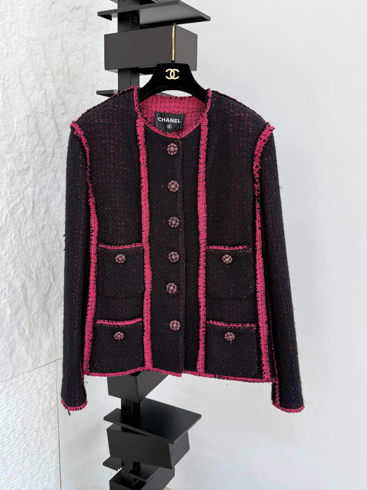 Chanel black pink new jacket Size:50