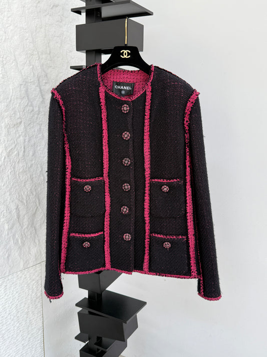 Chanel black pink new jacket Size:50