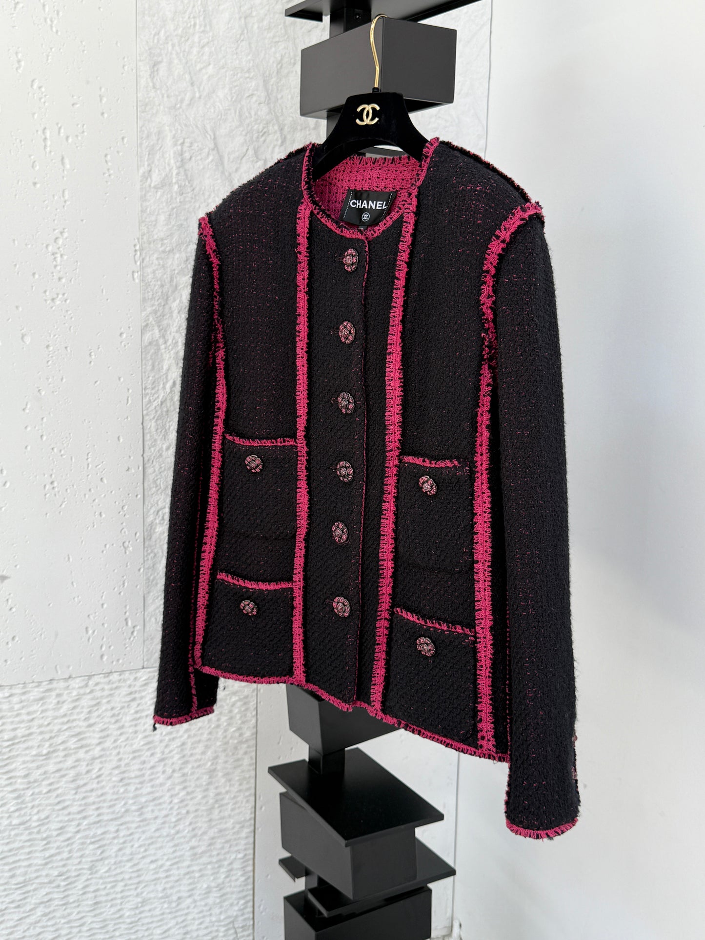 Chanel black pink new jacket Size:50