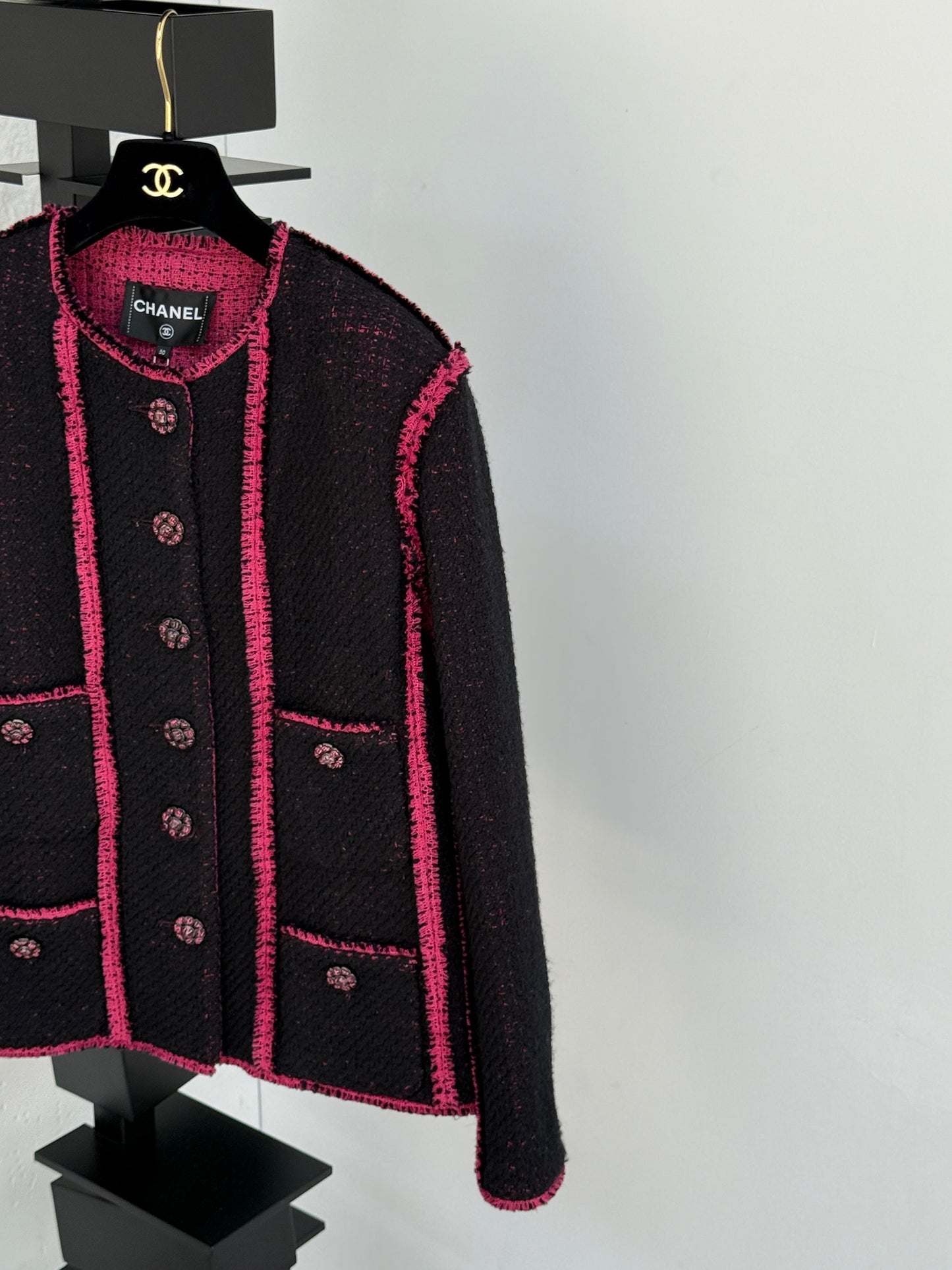 Chanel black pink new jacket Size:50