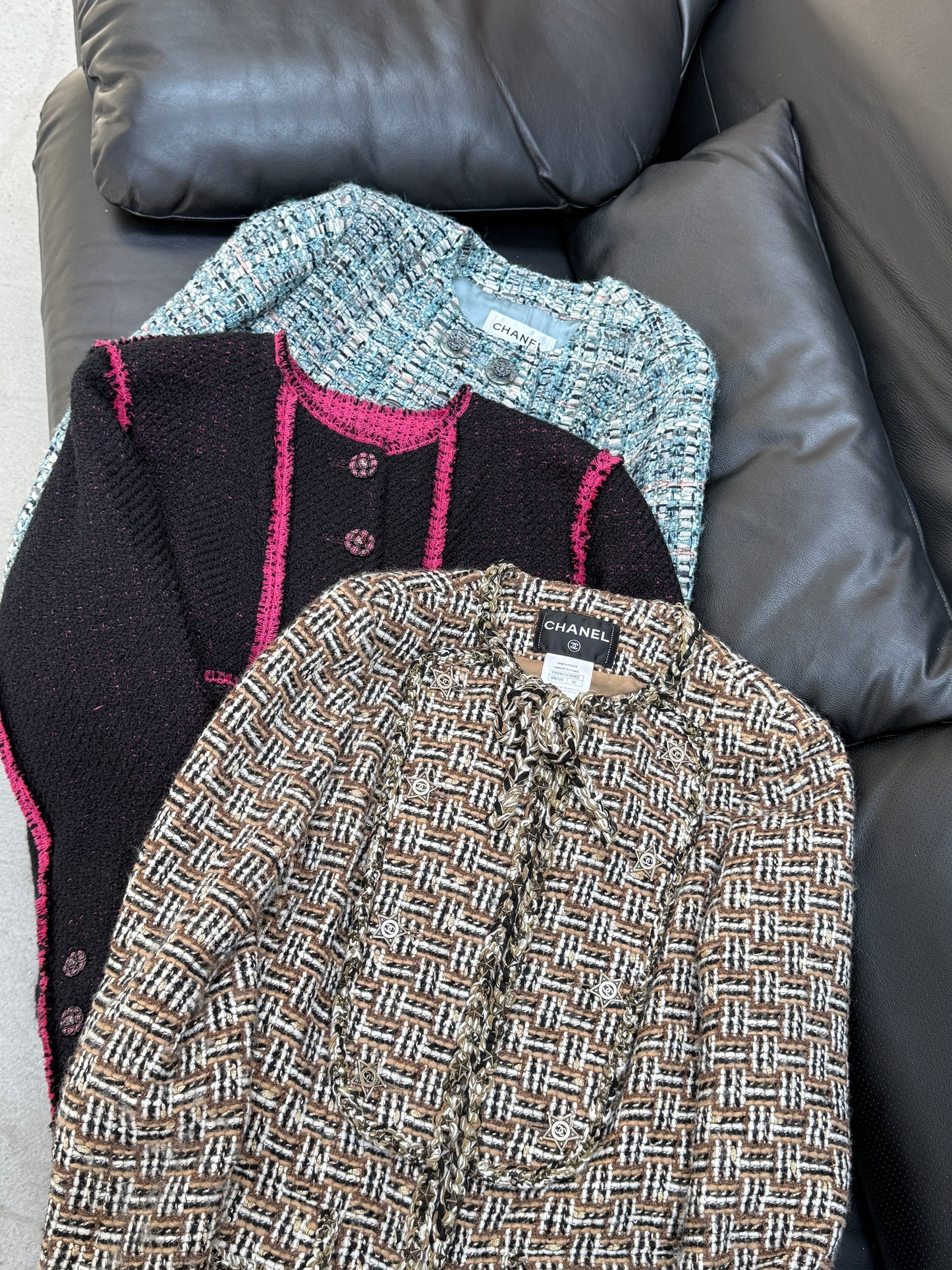 Chanel black pink new jacket Size:50