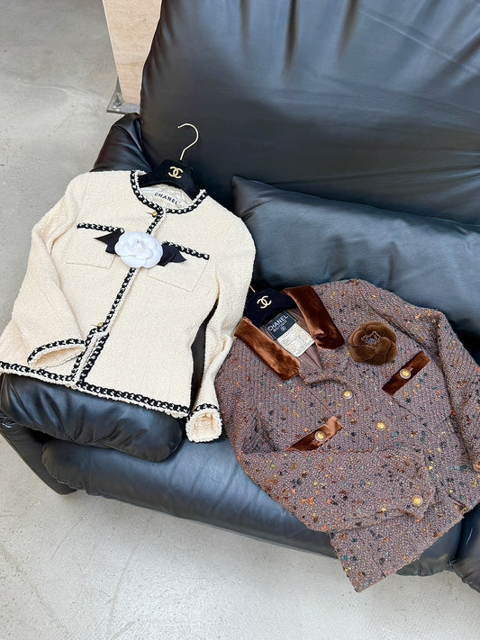 Chanel brown velvet jacket Size:38