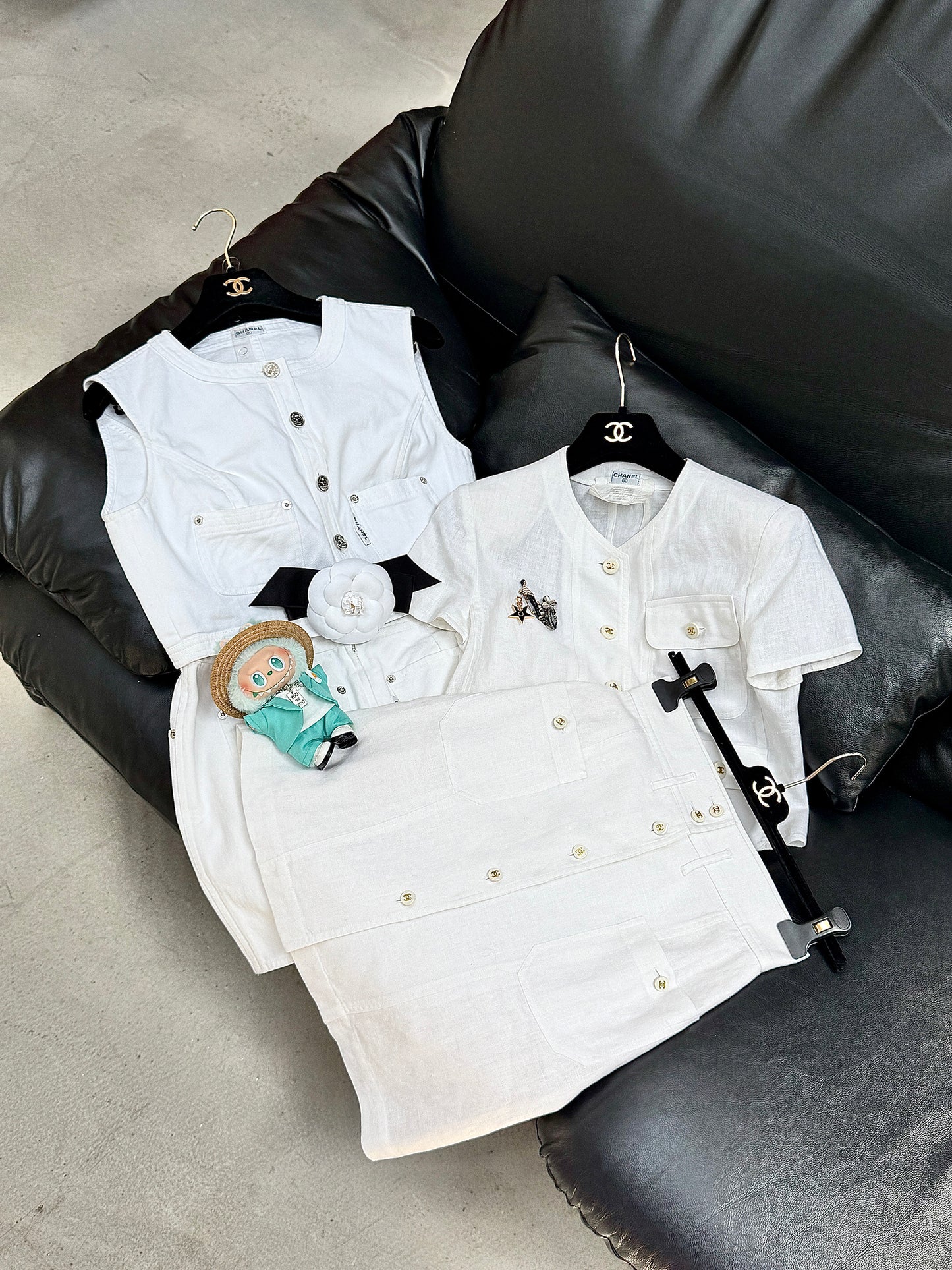 Chanel 1996 White Cowboy Set Size:38