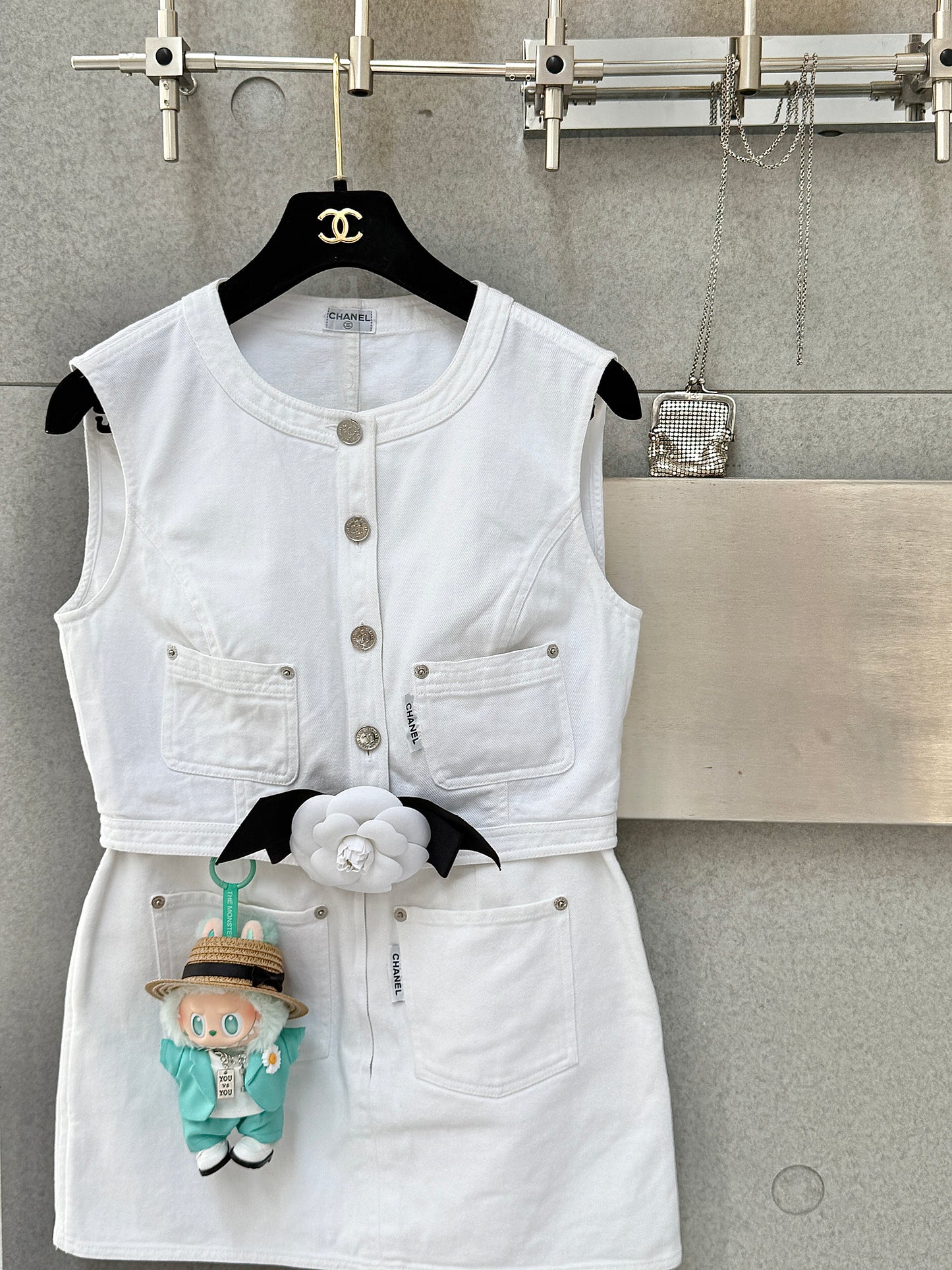 Chanel 1996 White Cowboy Set Size:38