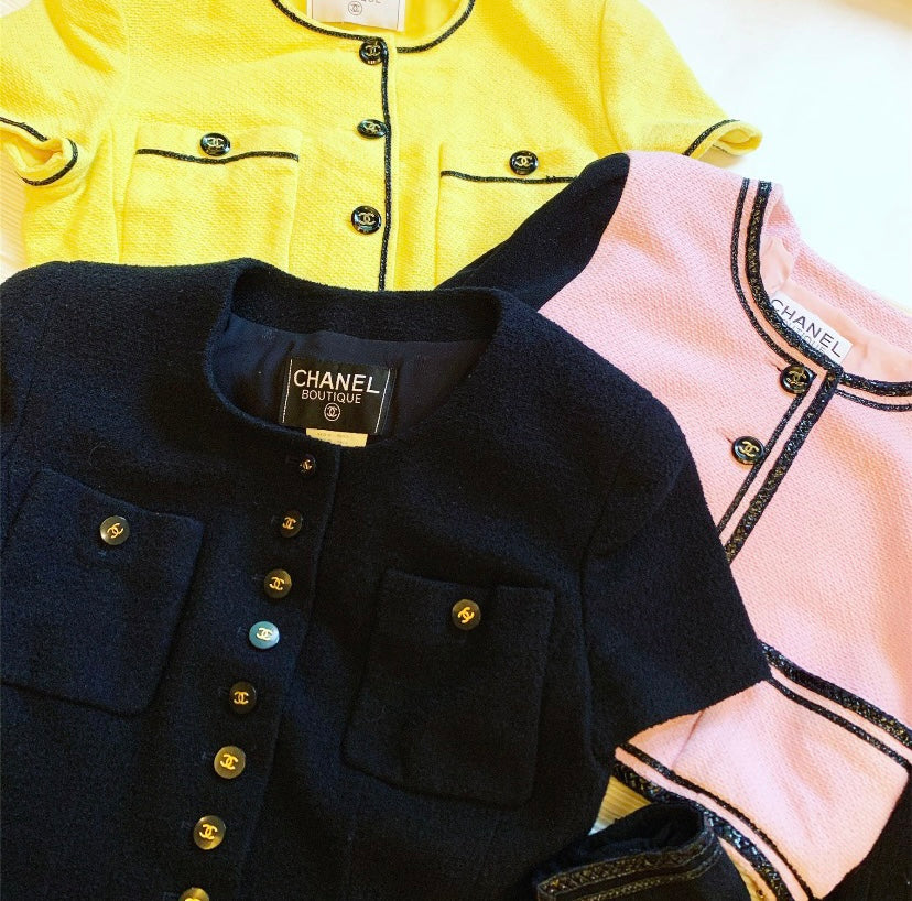 Chanel 1995 black short sleeved jacket Size:38