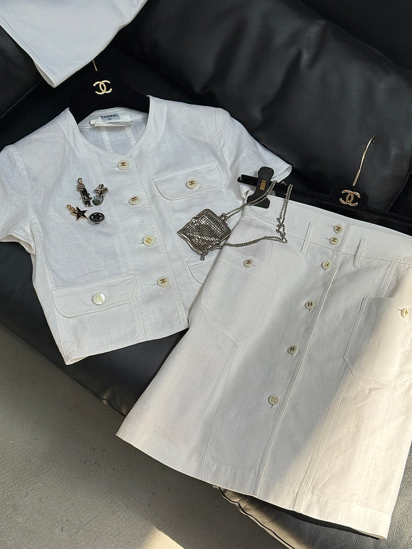 Chanel 1996 Linen White Set Size:38