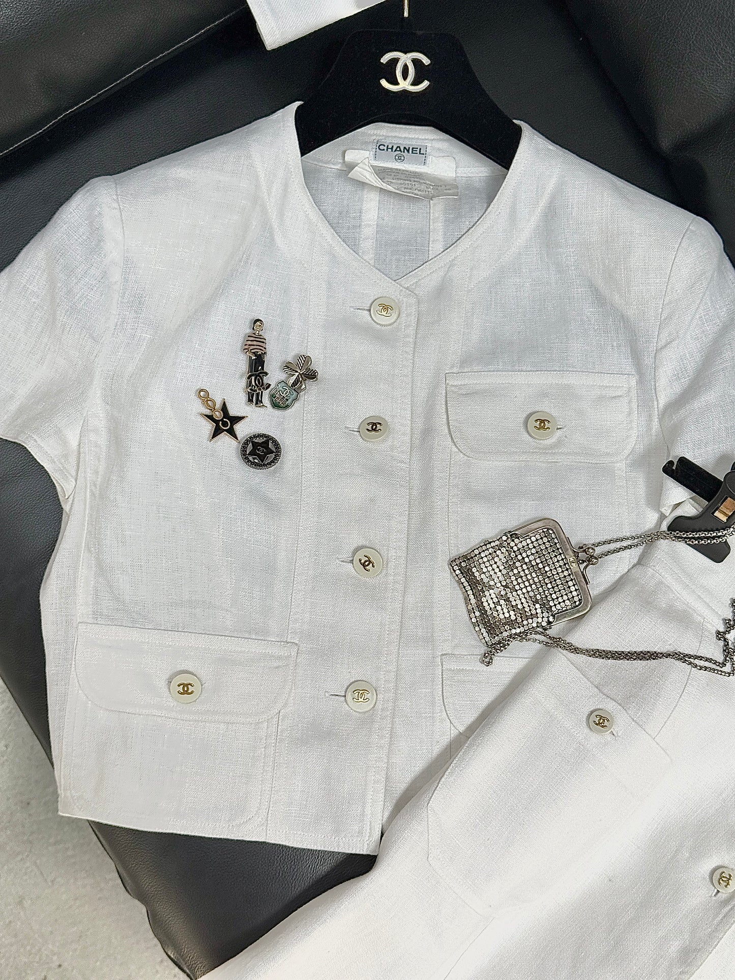 Chanel 1996 Linen White Set Size:38