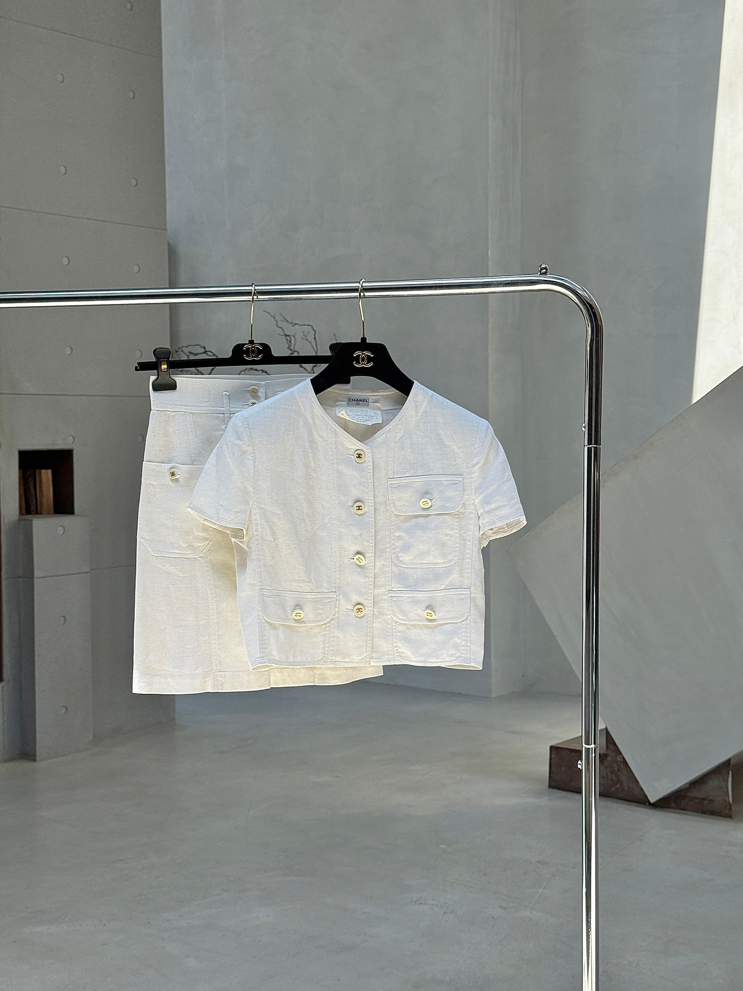 Chanel 1996 Linen White Set Size:38
