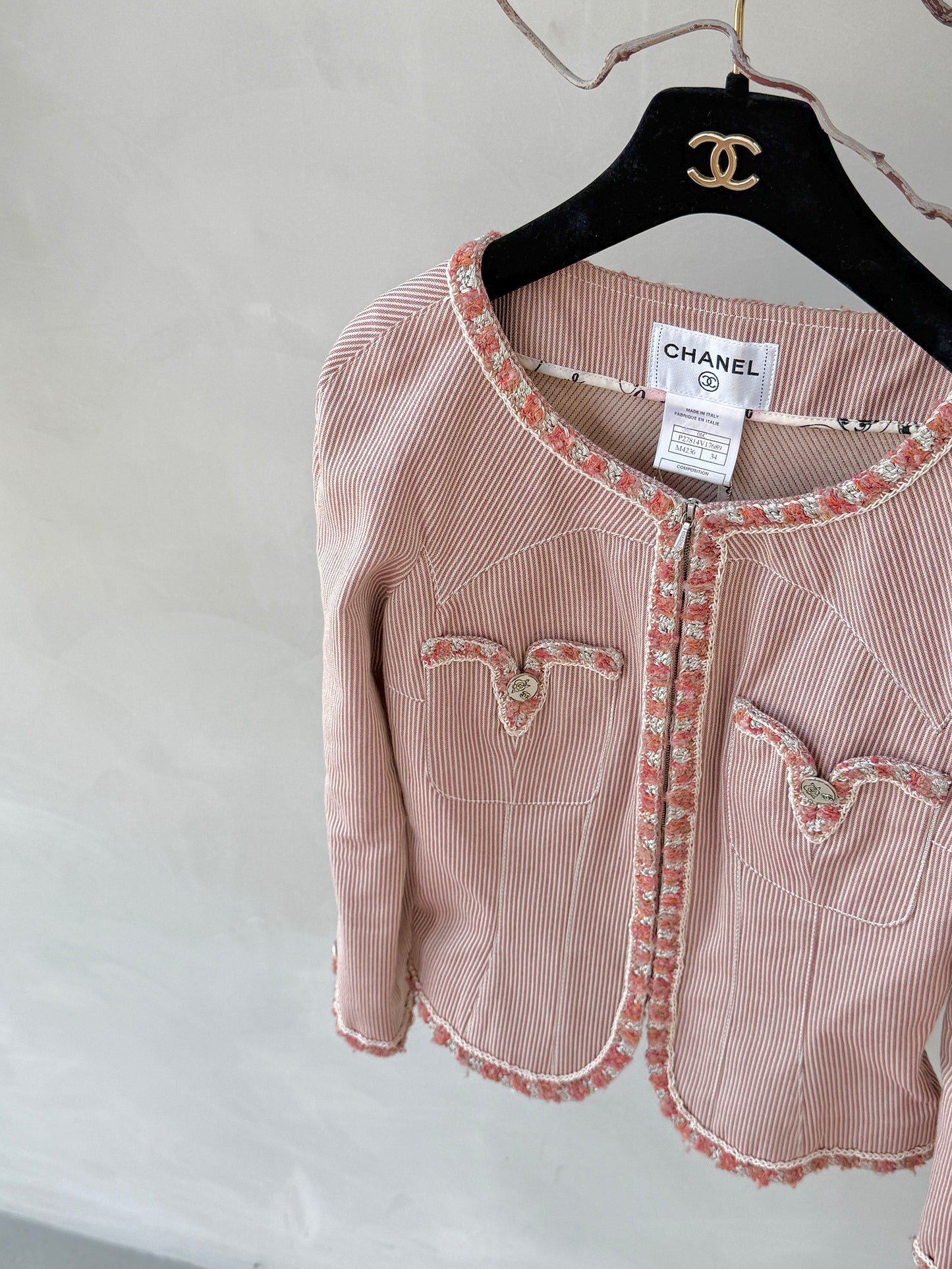 Chanel Meat Pink Cowboy Coat Size:34