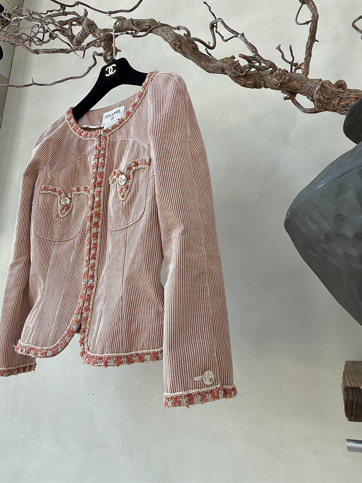 Chanel Meat Pink Cowboy Coat Size:34