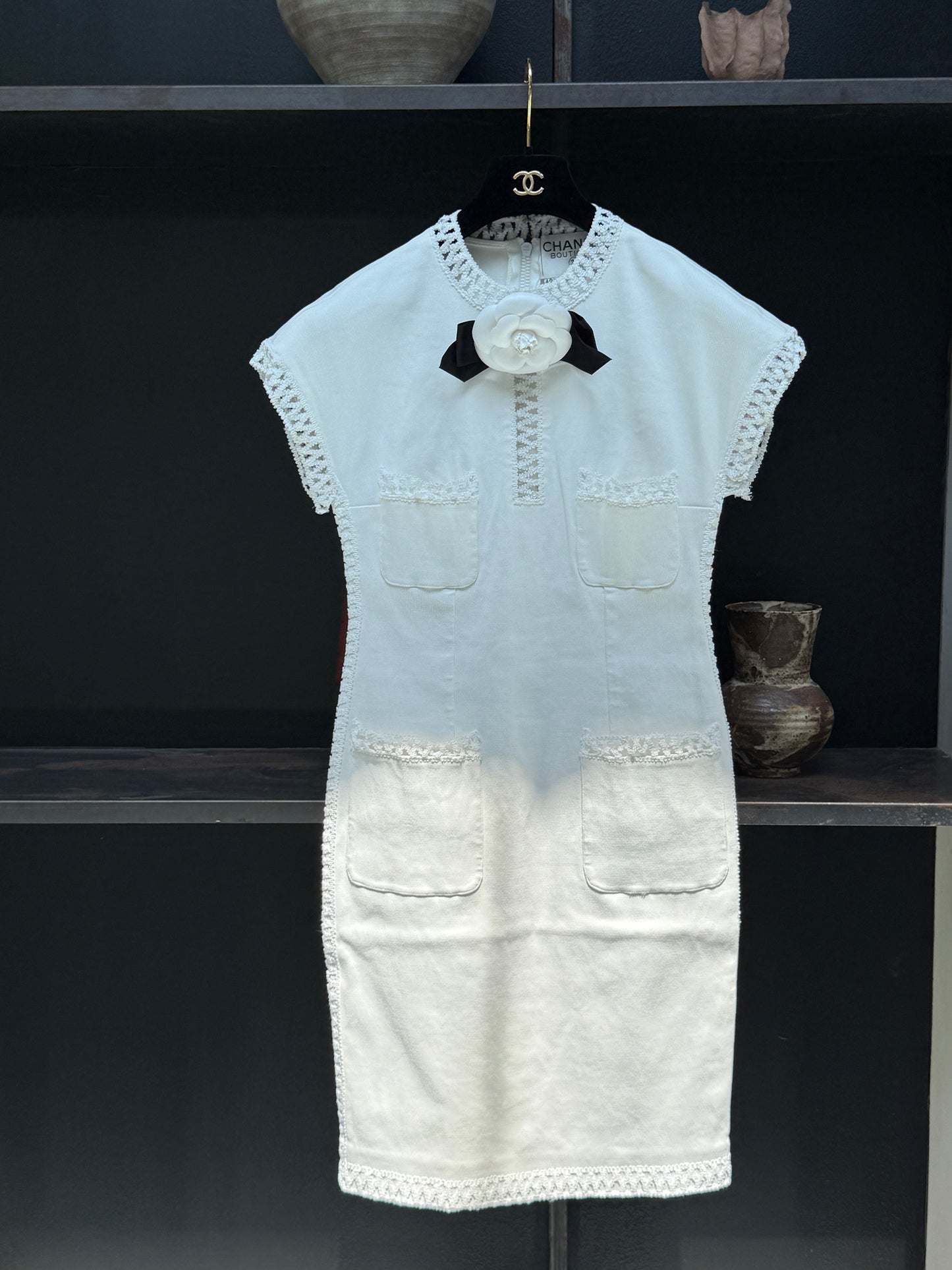 Chanel White Dress Dress Dress Size:42