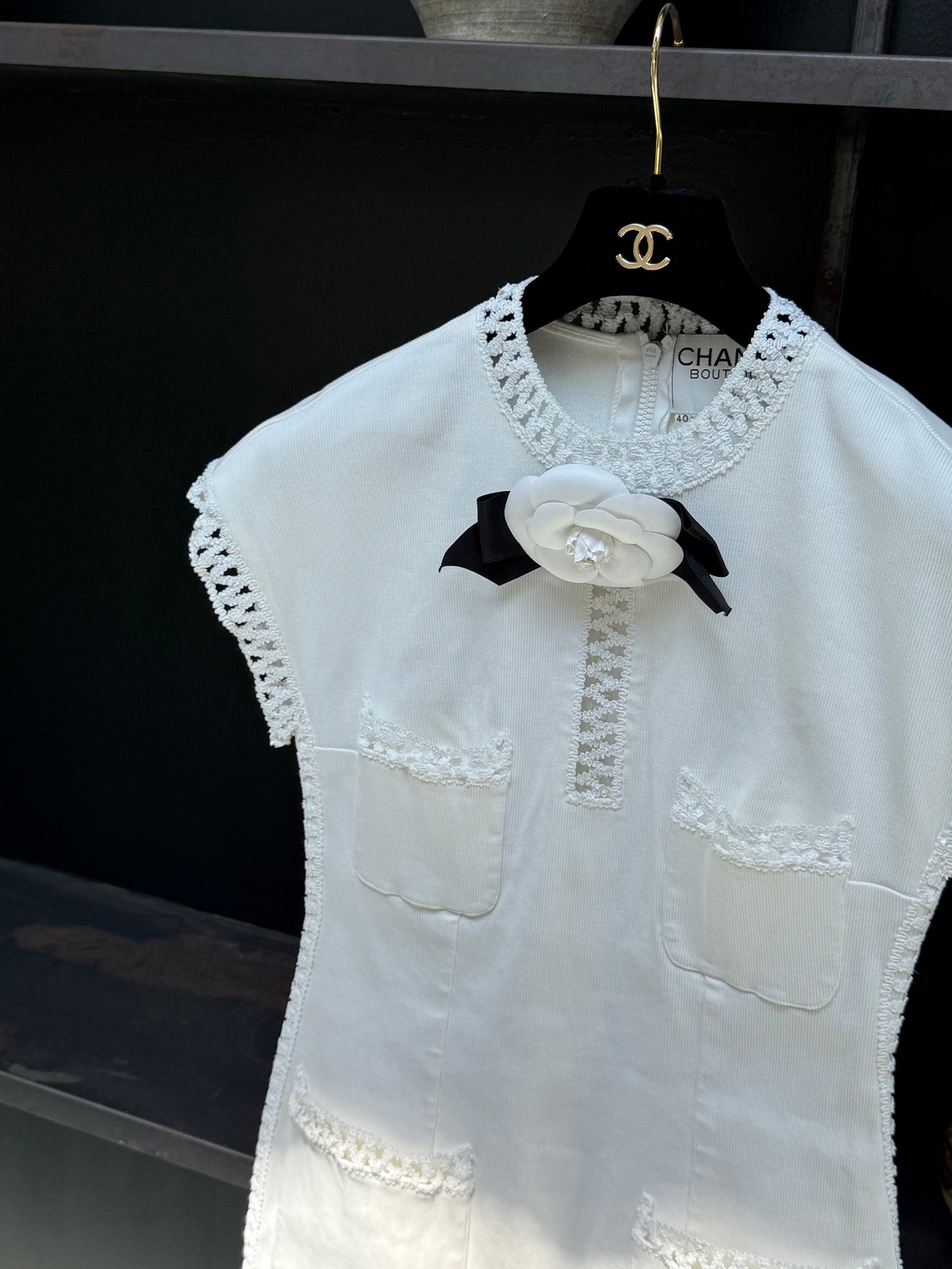 Chanel White Dress Dress Dress Size:42