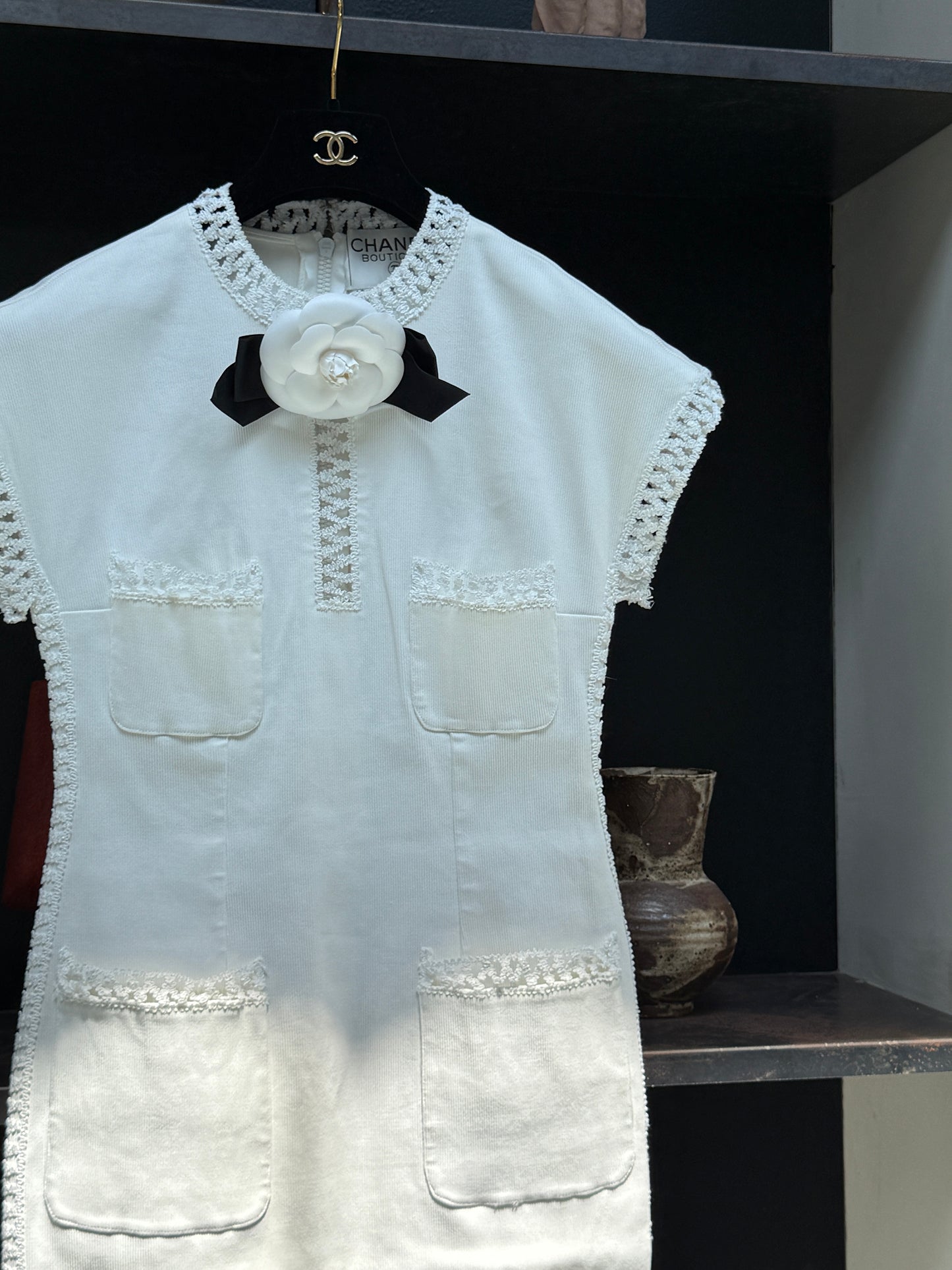 Chanel White Dress Dress Dress Size:42