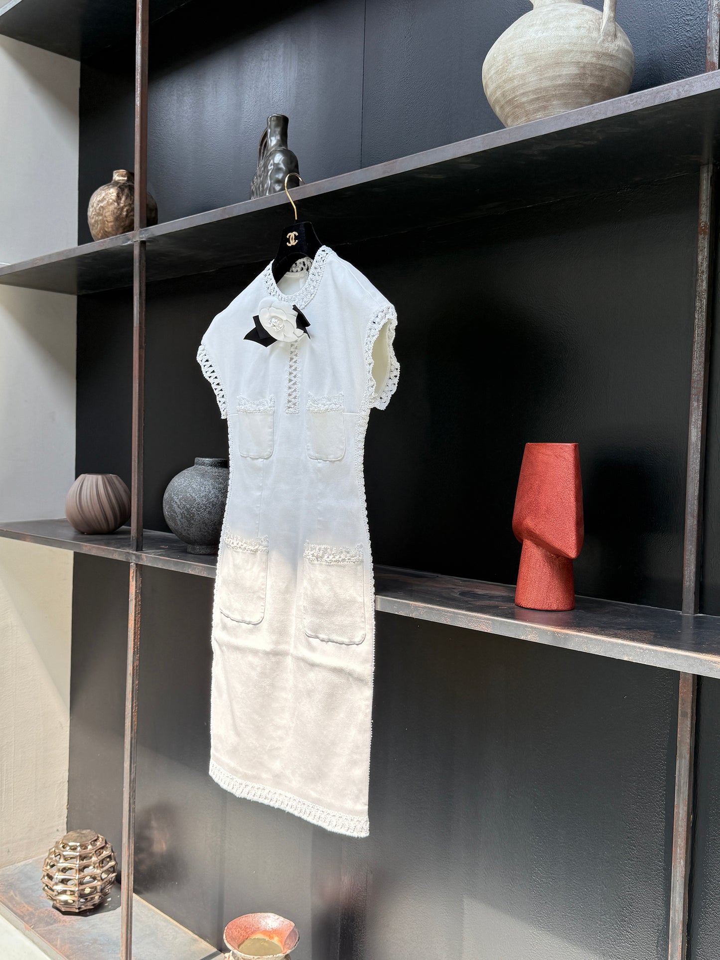 Chanel White Dress Dress Dress Size:42
