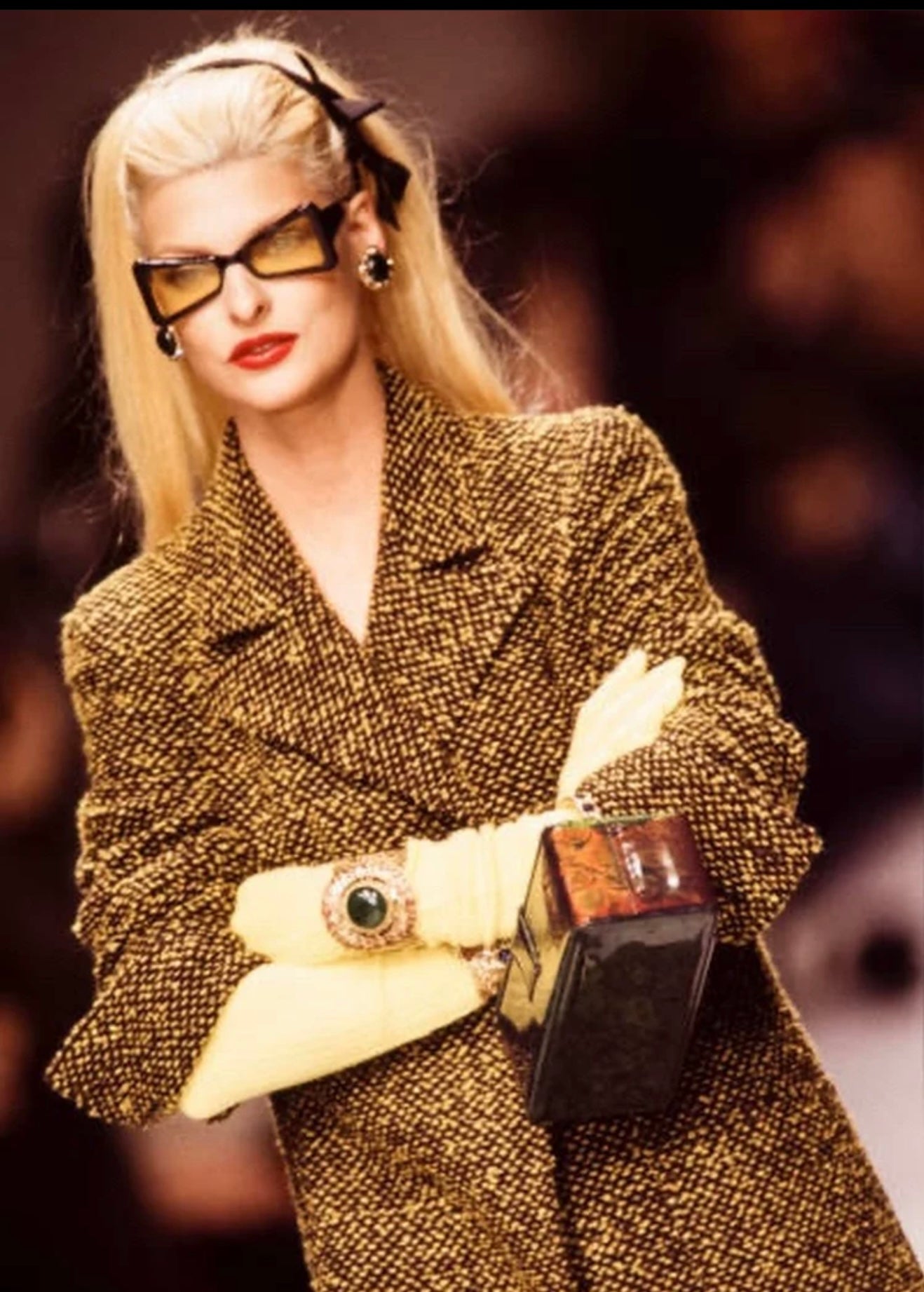 Chanel Portrait Coin Peacock Handbag Polarized Texture Box Bag