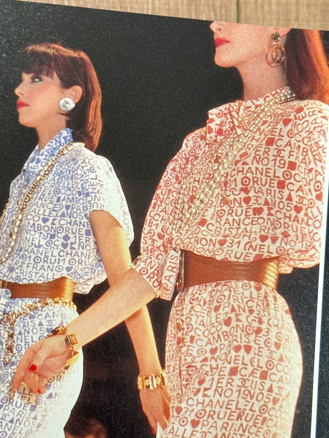 Chanel Letter graffiti Red silk shirt from the 1980s Size:38
