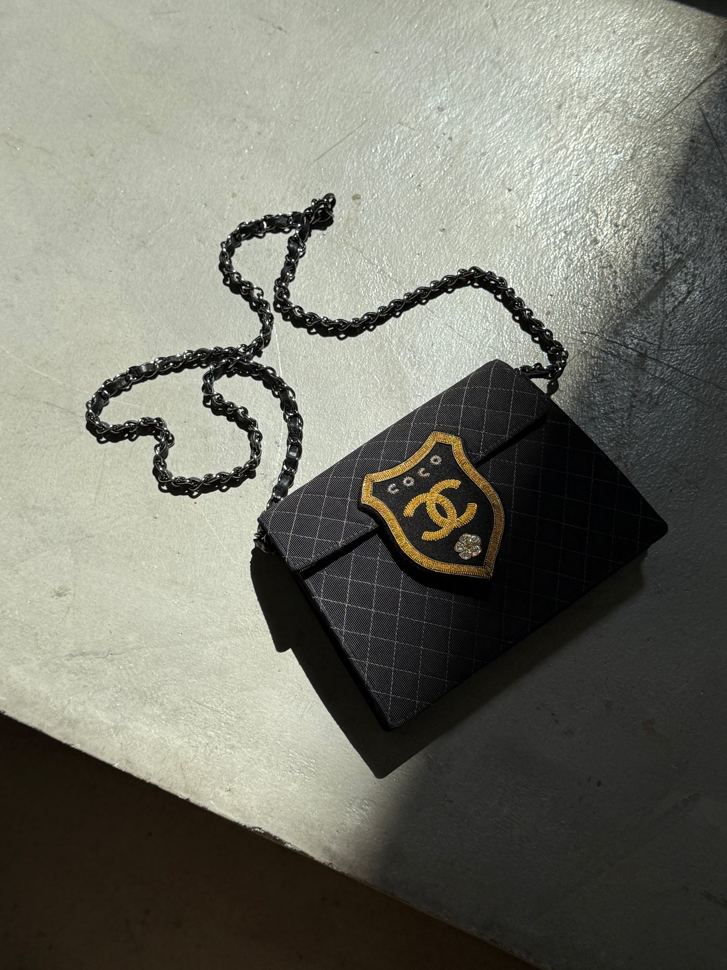 Chanel vintage badge denim bag