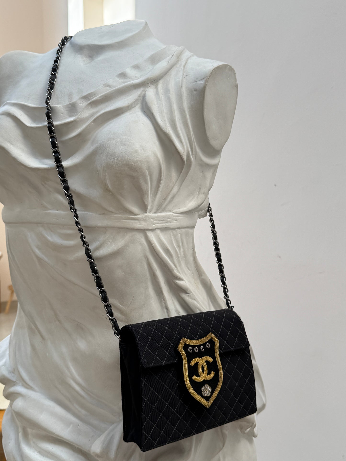 Chanel vintage badge denim bag