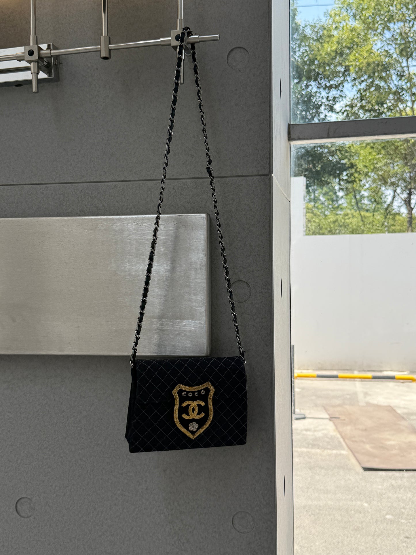 Chanel vintage badge denim bag