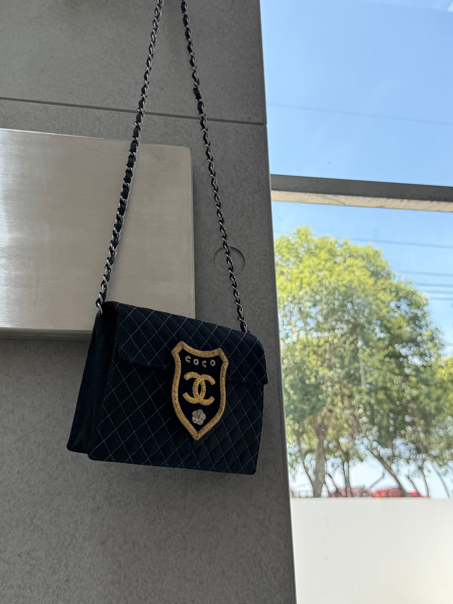 Chanel vintage badge denim bag