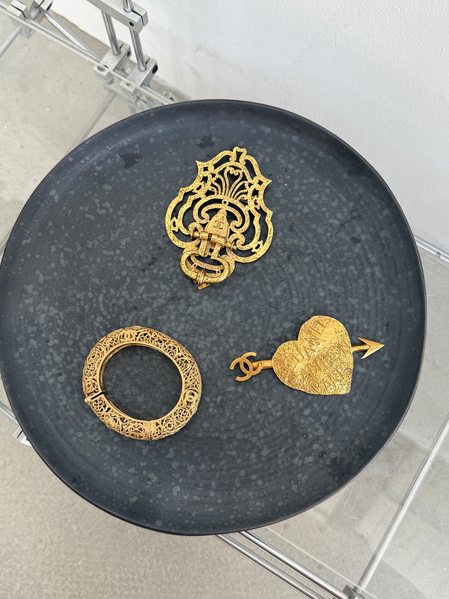 Chanel Golden Peach Heart Brooch