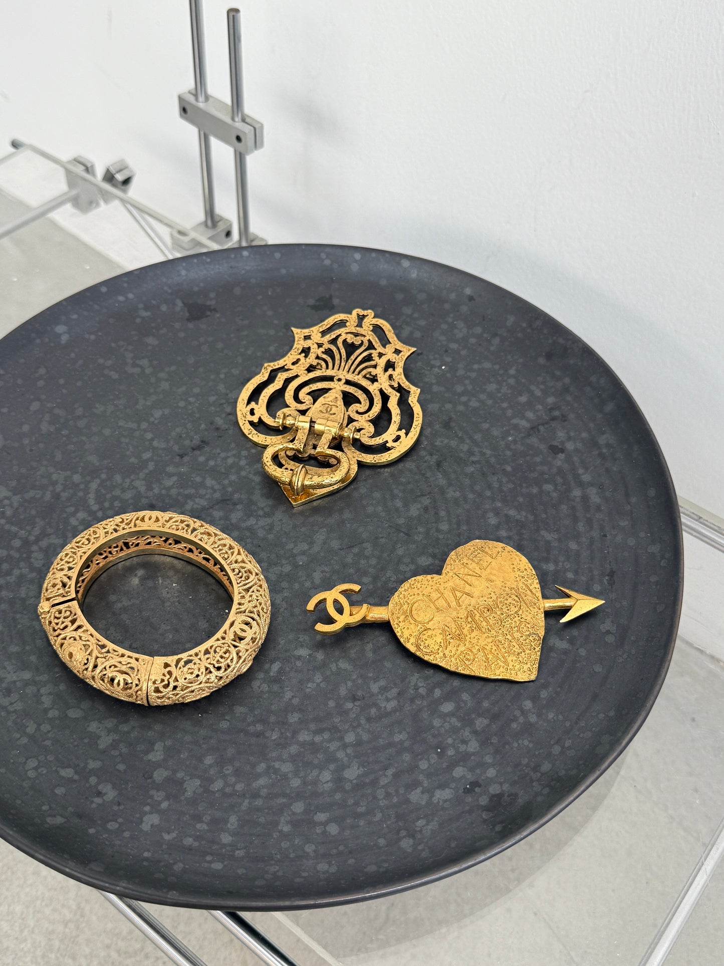 Chanel Golden Peach Heart Brooch