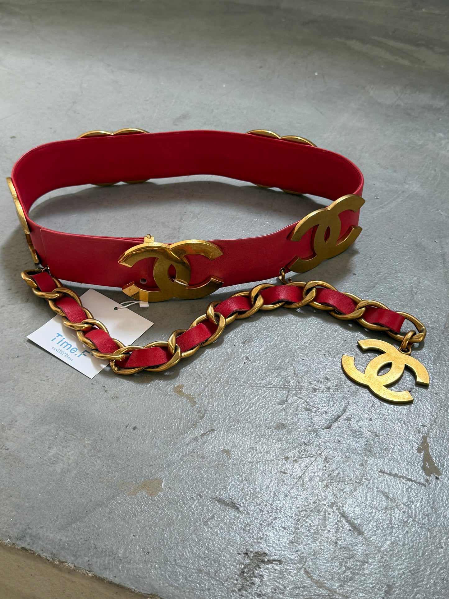 Chanel Multi Logo Waist Cover with Red Gold and Noble Color Matching Size:80