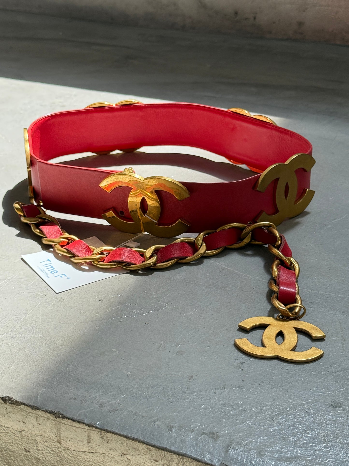 Chanel Multi Logo Waist Cover with Red Gold and Noble Color Matching Size:80