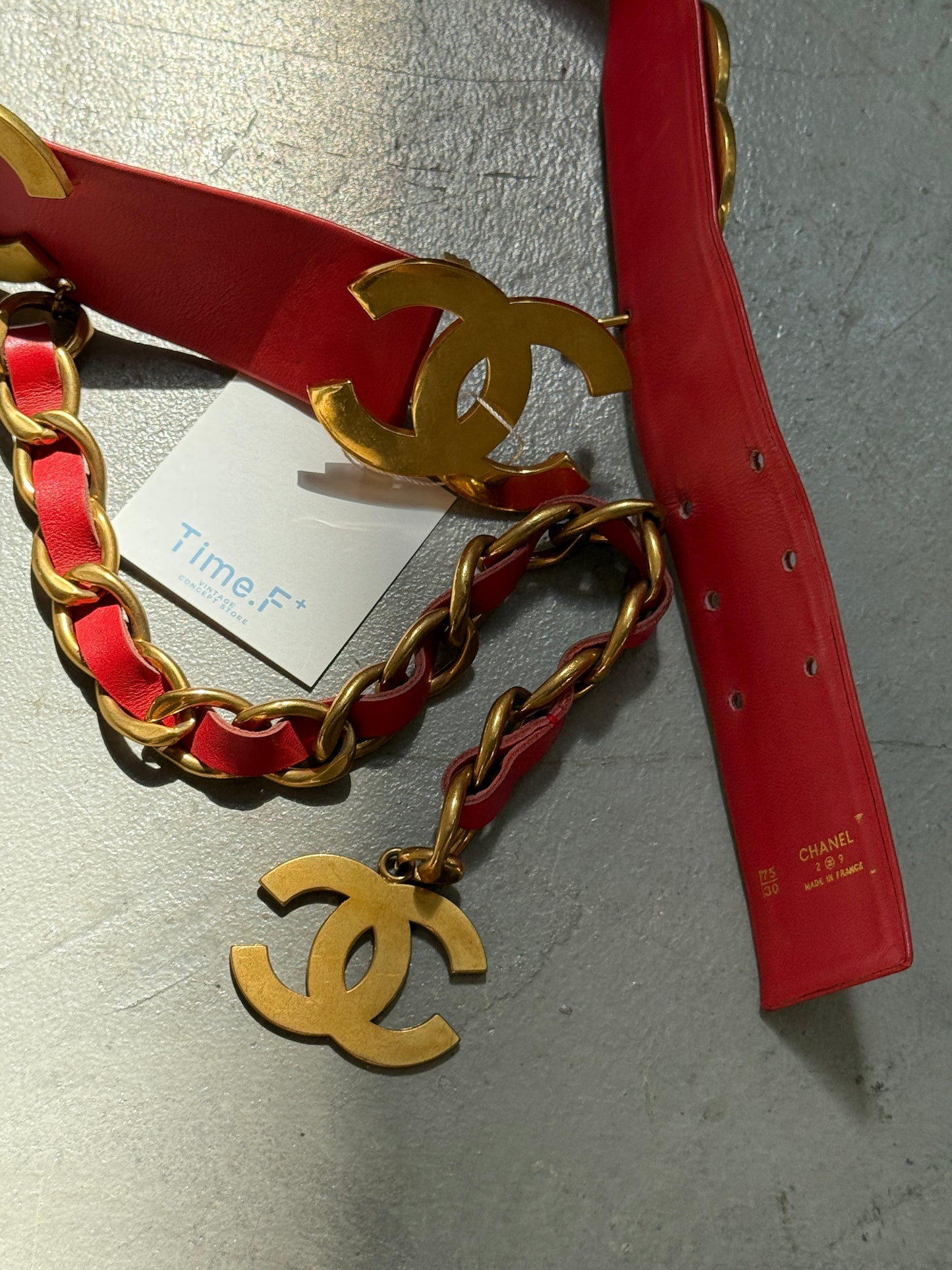 Chanel Multi Logo Waist Cover with Red Gold and Noble Color Matching Size:80